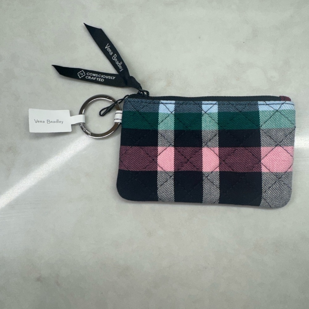 Vera Bradley Multicolor Plaid Keychain Wallet - Picture 2 of 5